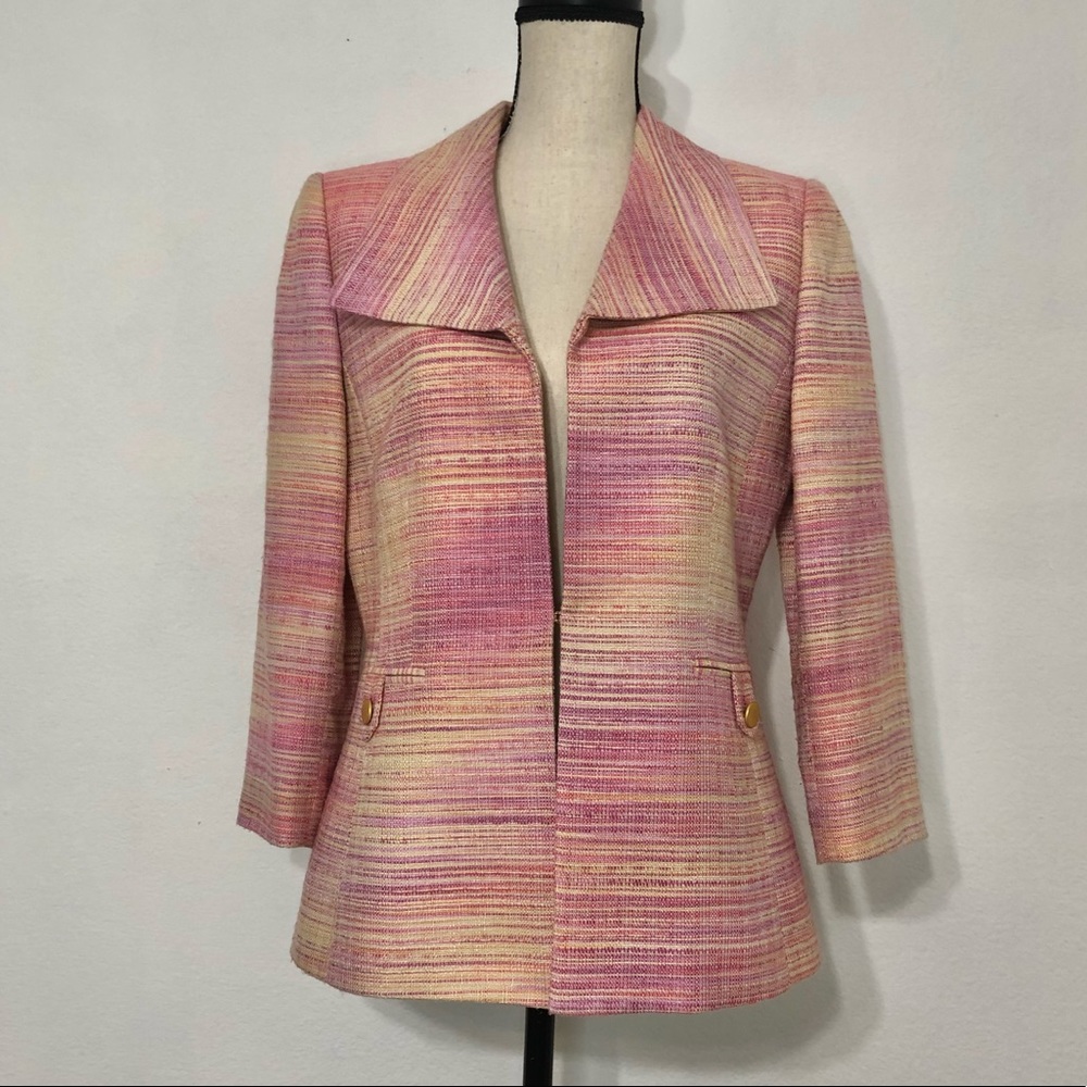 Preston & York Pink and Cream Blazer Suit Jacket Size 8